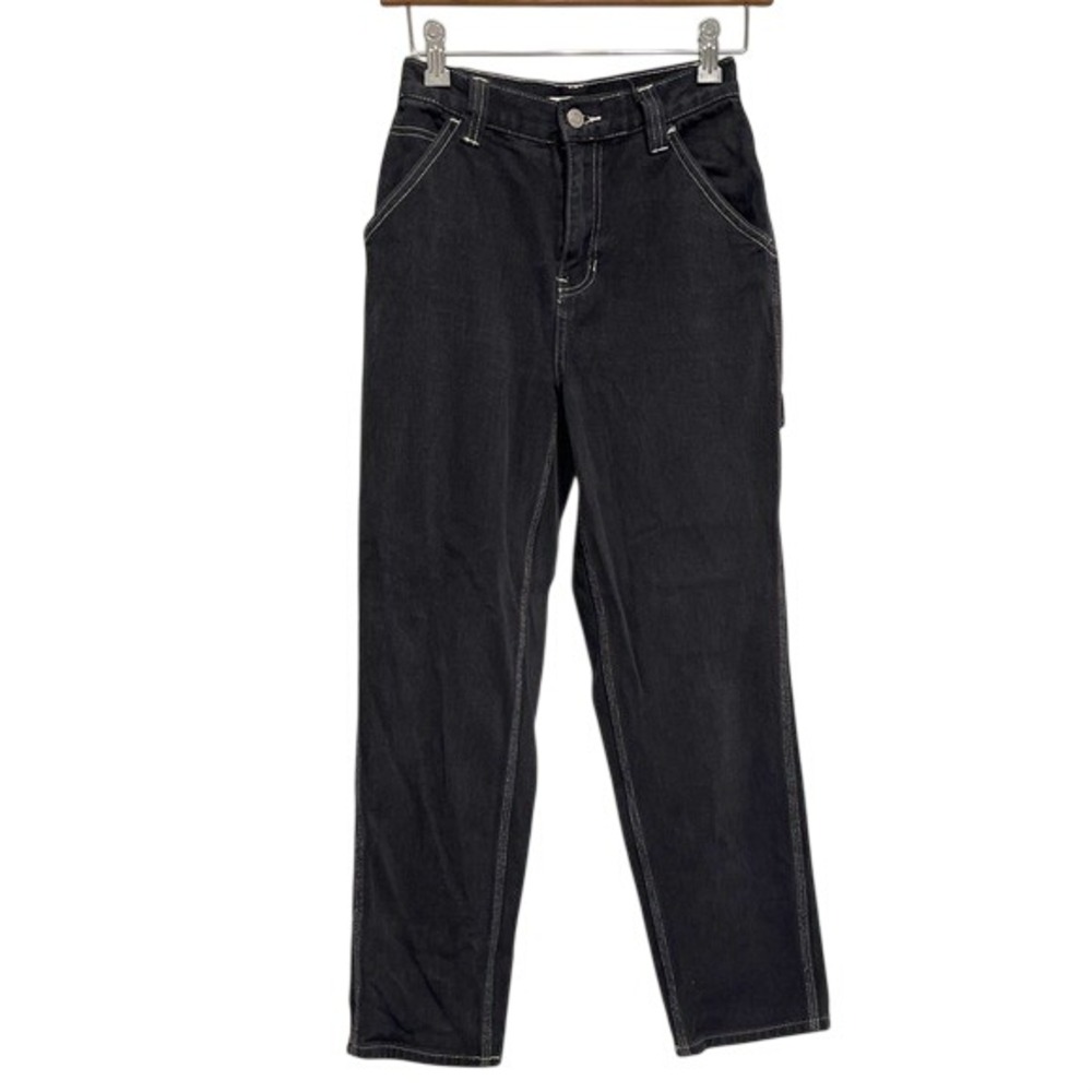 PacSun Black Contrast Stitch Carpenter Jeans High Waisted Size 24‎ 850BT208429
